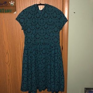 High neck paisley patterned dress